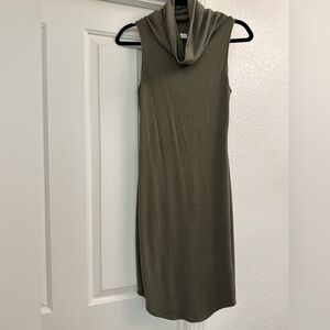 Leith Olive Green Cowl Neck Sweater Dress